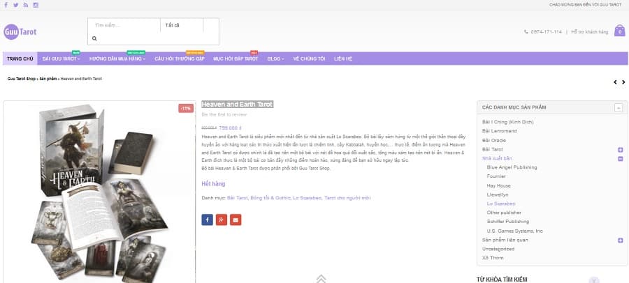 Guutarot.com - Heaven and Earth Tarot - Top 5 Nơi Bán Bộ Bài Heaven and Earth Tarot Kit Uy Tín Guutarot.com - Heaven and Earth Tarot