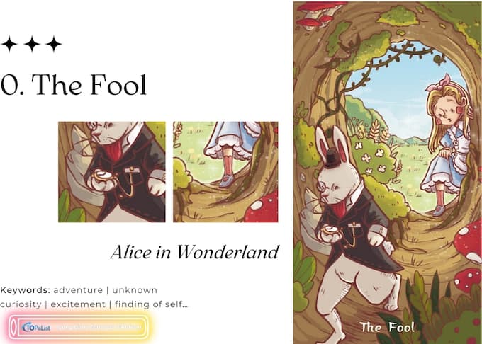 Lá 0 The Fool Bộ Bài Land of Stories Tarot - Land of Stories Tarot: Cánh Cổng Đến Thế Giới Cổ Tích Lá 0 The Fool Bộ Bài Land of Stories Tarot