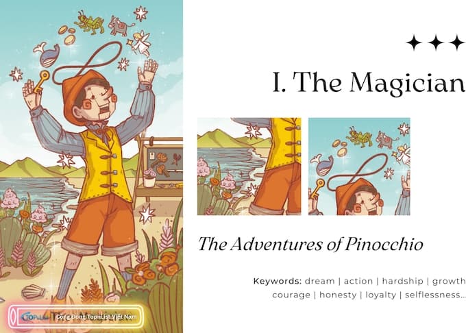 Lá I The Magician Bộ Bài Land of Stories Tarot - Land of Stories Tarot: Cánh Cổng Đến Thế Giới Cổ Tích Lá I The Magician Bộ Bài Land of Stories Tarot