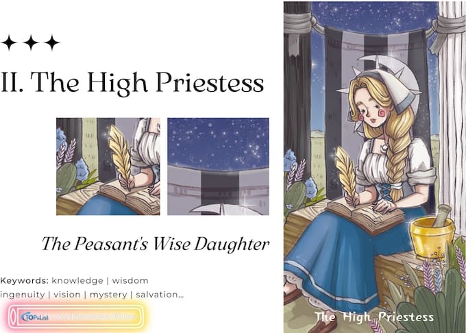 Lá II The High Priestess Bộ Bài Land of Stories Tarot - Land of Stories Tarot: Cánh Cổng Đến Thế Giới Cổ Tích Lá II The High Priestess Bộ Bài Land of Stories Tarot