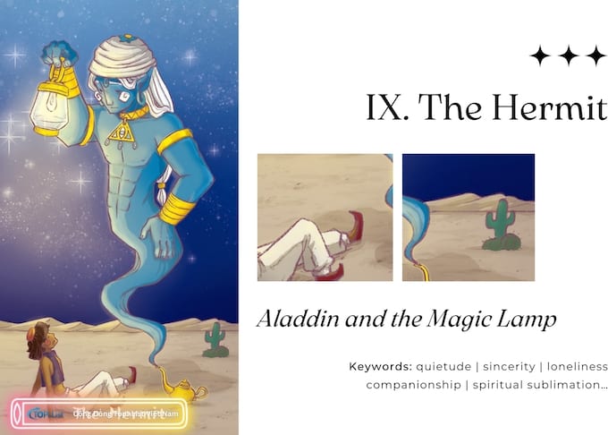 Lá IX The Hermit Bộ Bài Land of Stories Tarot - Land of Stories Tarot: Cánh Cổng Đến Thế Giới Cổ Tích Lá IX The Hermit Bộ Bài Land of Stories Tarot