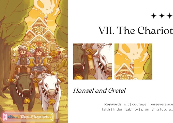 Lá VII The Chariot Bộ Bài Land of Stories Tarot - Land of Stories Tarot: Cánh Cổng Đến Thế Giới Cổ Tích Lá VII The Chariot Bộ Bài Land of Stories Tarot