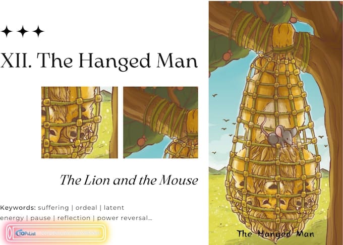 Lá XII The Hanged Man Bộ Bài Land of Stories Tarot - Land of Stories Tarot: Cánh Cổng Đến Thế Giới Cổ Tích Lá XII The Hanged Man Bộ Bài Land of Stories Tarot