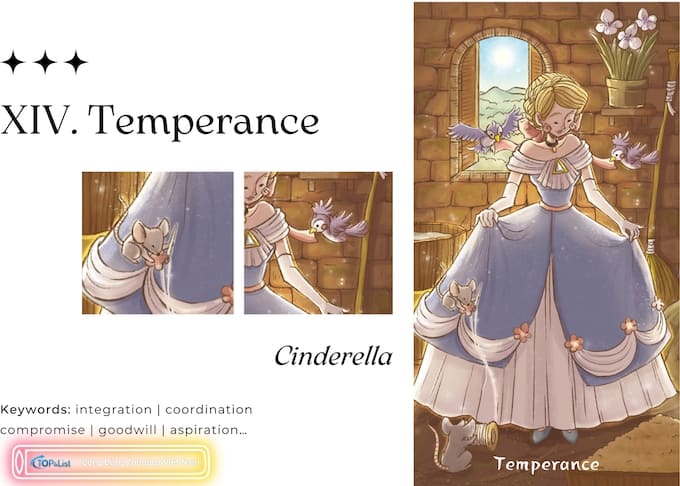 Lá XIV Temperance Bộ Bài Land of Stories Tarot - Land of Stories Tarot: Cánh Cổng Đến Thế Giới Cổ Tích Lá XIV Temperance Bộ Bài Land of Stories Tarot