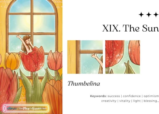 Lá XIX The Sun Bộ Bài Land of Stories Tarot - Land of Stories Tarot: Cánh Cổng Đến Thế Giới Cổ Tích Lá XIX The Sun Bộ Bài Land of Stories Tarot