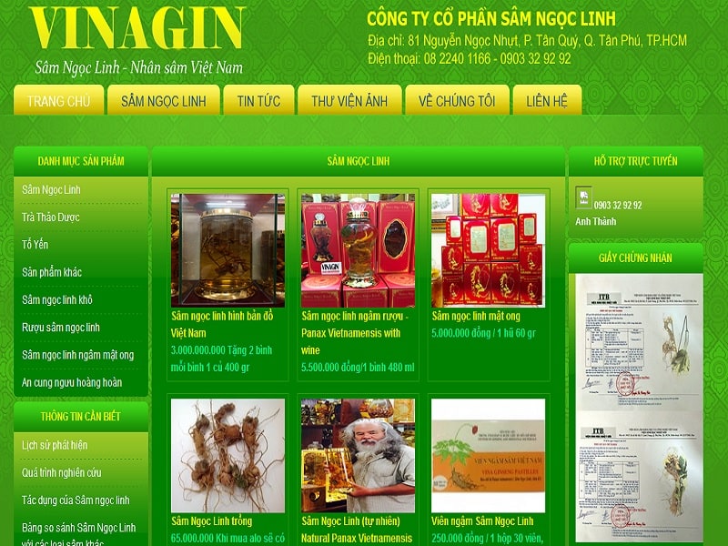 Sâm Ngọc Linh Vinagin: Địa chỉ mua, Công dụng, Giá