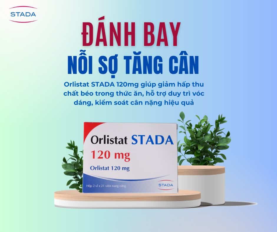 Orlistat STADA 120mg - Giảm hấp thu chất béo trong thức ăn