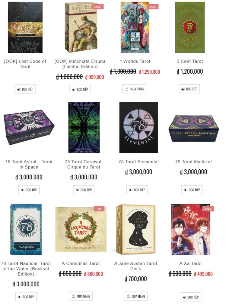 Top sản phẩm bài tarot bán chạy tại Mystic House
